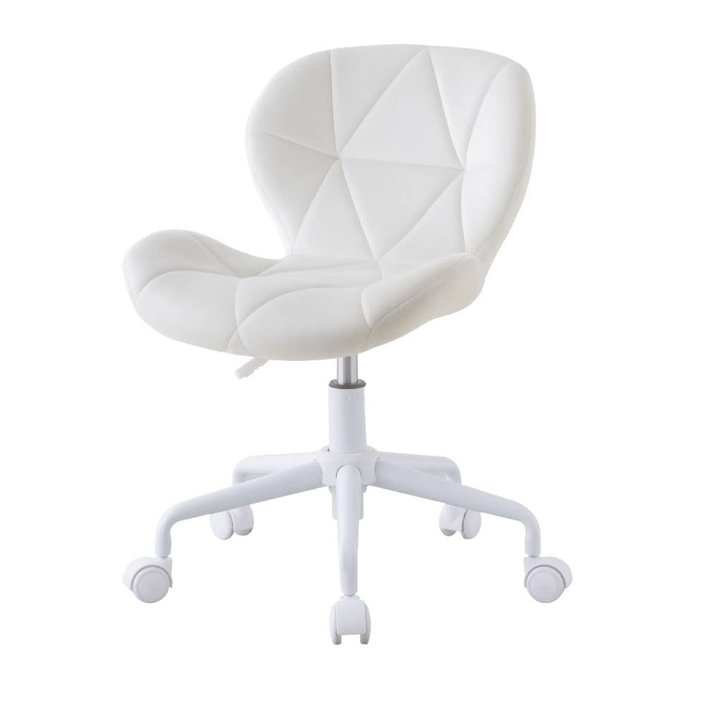 Amazon.co.jp: ASHEL ブリリアント デスクチェア ベロア 白脚 回転