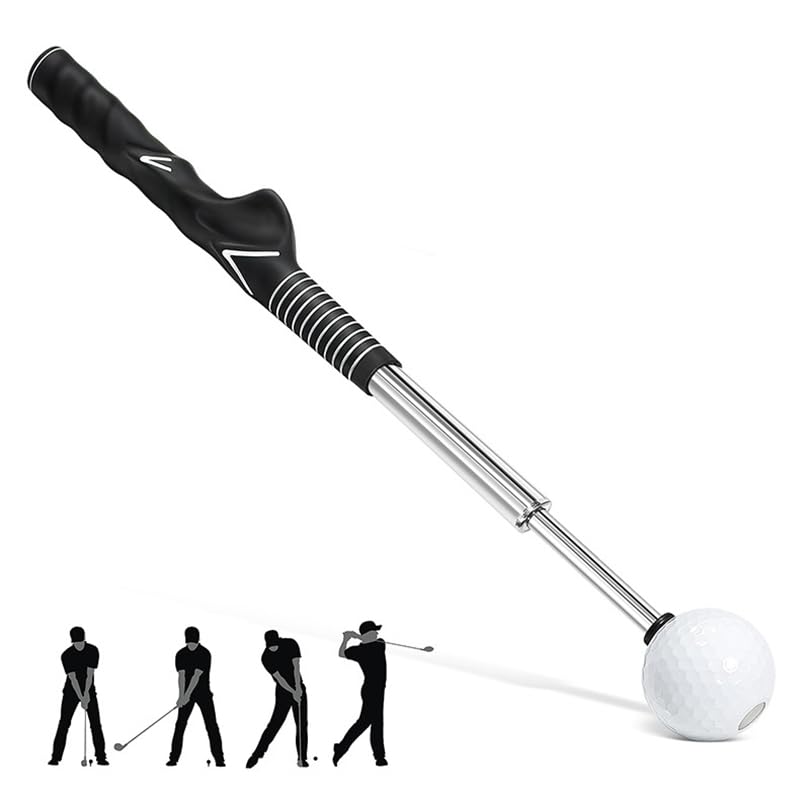 Amazon | ゴルフ練習スイング器具 矯正グリップ付き 伸縮式 アイアン