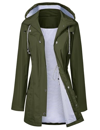 Amazon.com: LOMON Raincoat Women Waterproof Long Hooded Trench