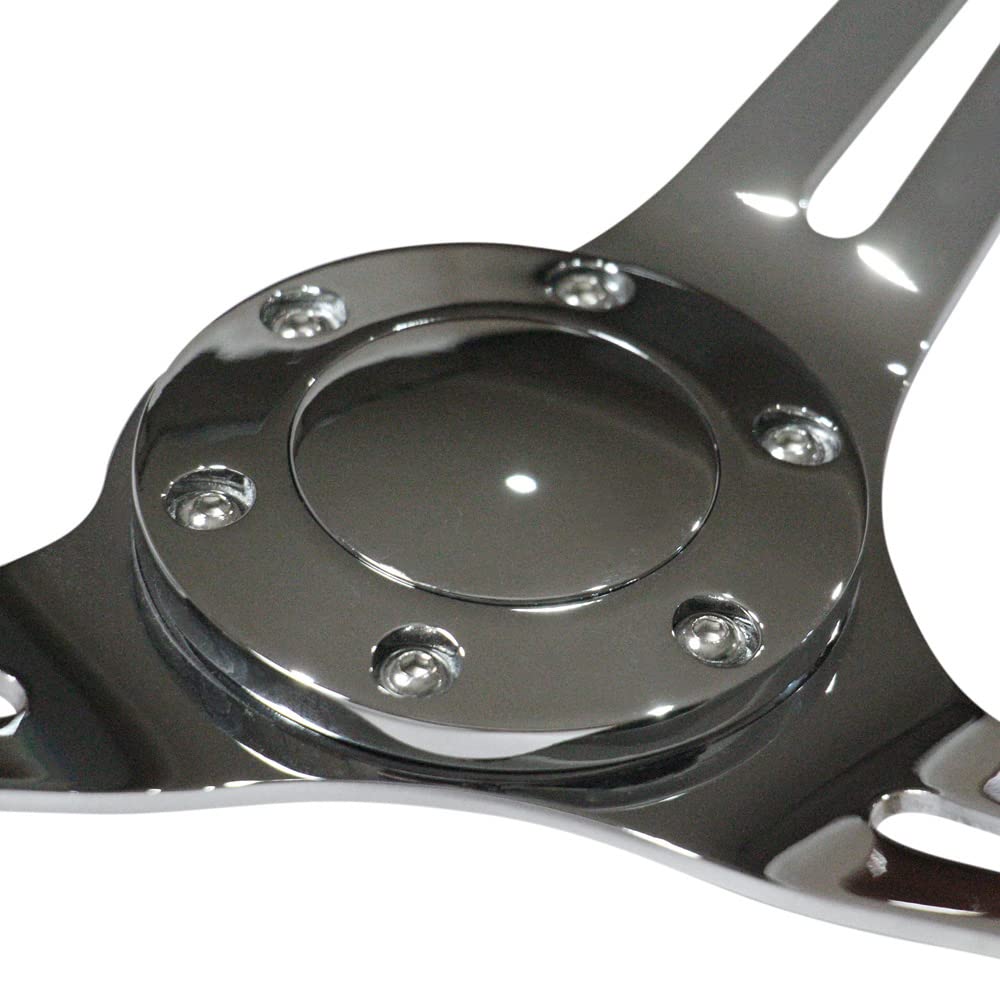 Amazon | ウッドステアリング クラシックタイプ クロームスポーク N35W