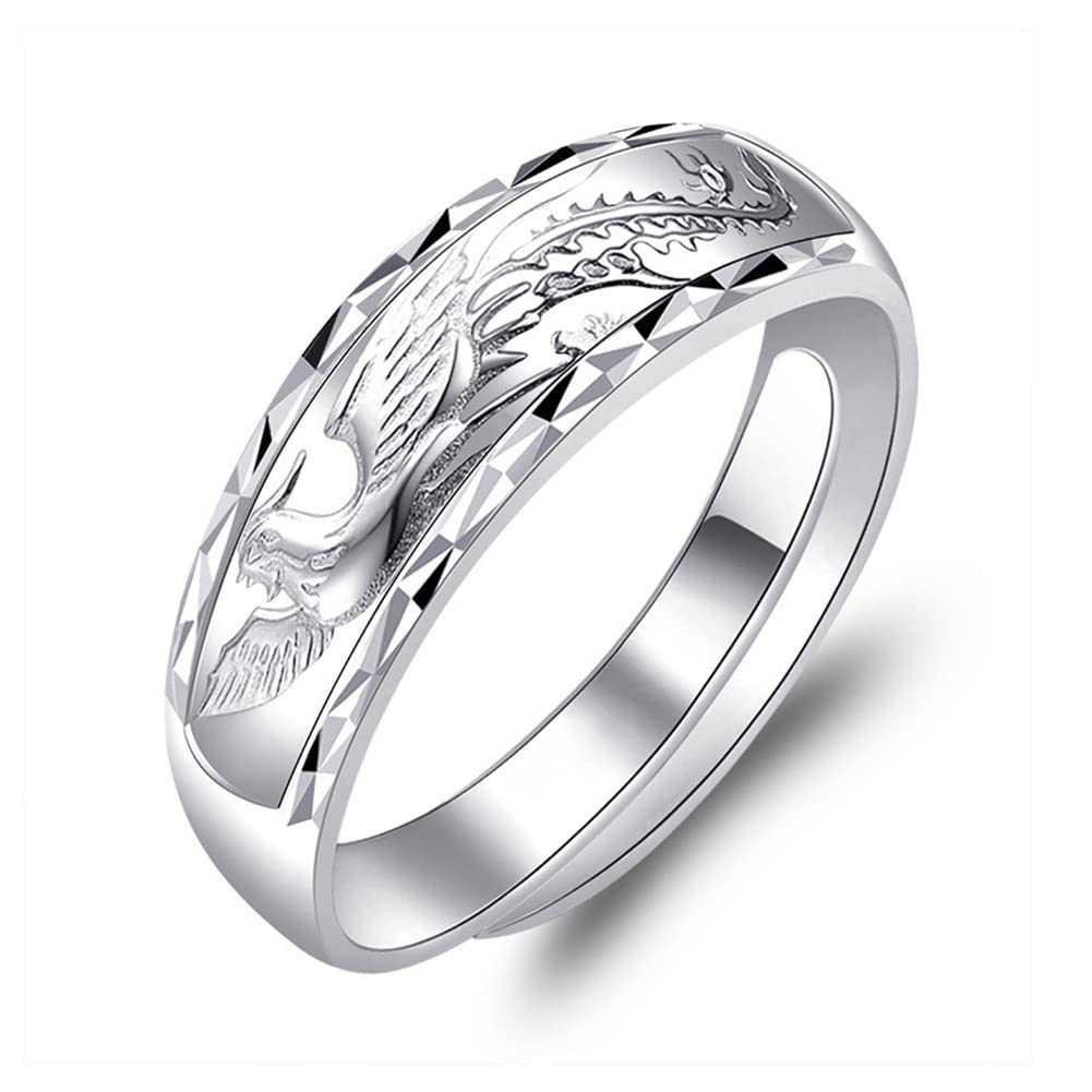 Amazon | [Rockyu] 鳳凰指輪 リング フリーサイズ リング シルバー990