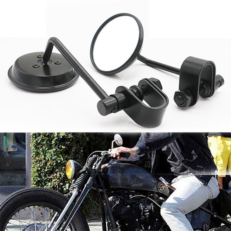 Amazon | ラウンドミラー ハンドルクランプ バイク汎用 左右 セット