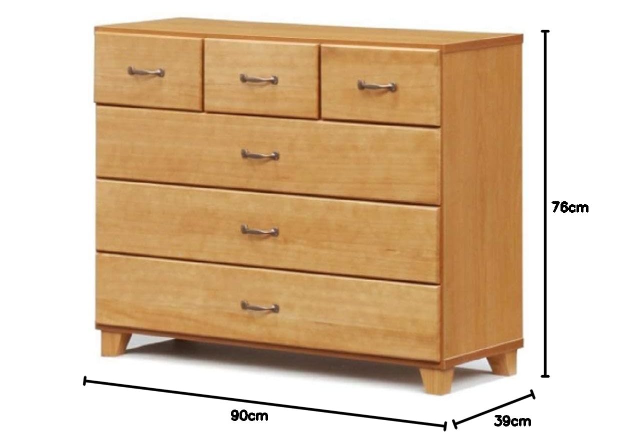 Amazon｜ナチュラル幅90 ローチェスト 整理タンス 箪笥 たんす