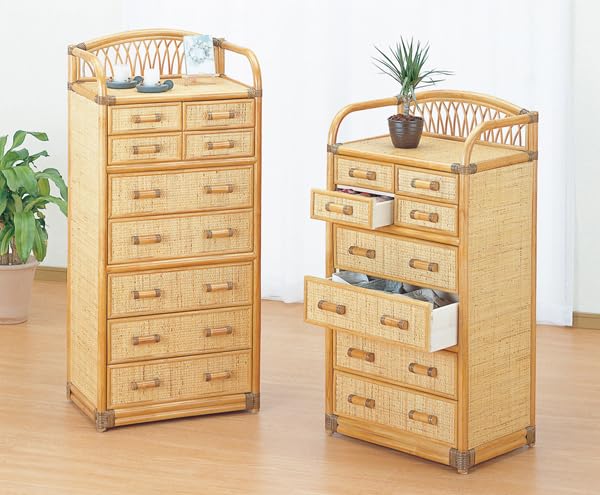 Amazon｜籐チェスト ラタン 籐家具 引き出し9杯タイプ 55センチ幅 収納