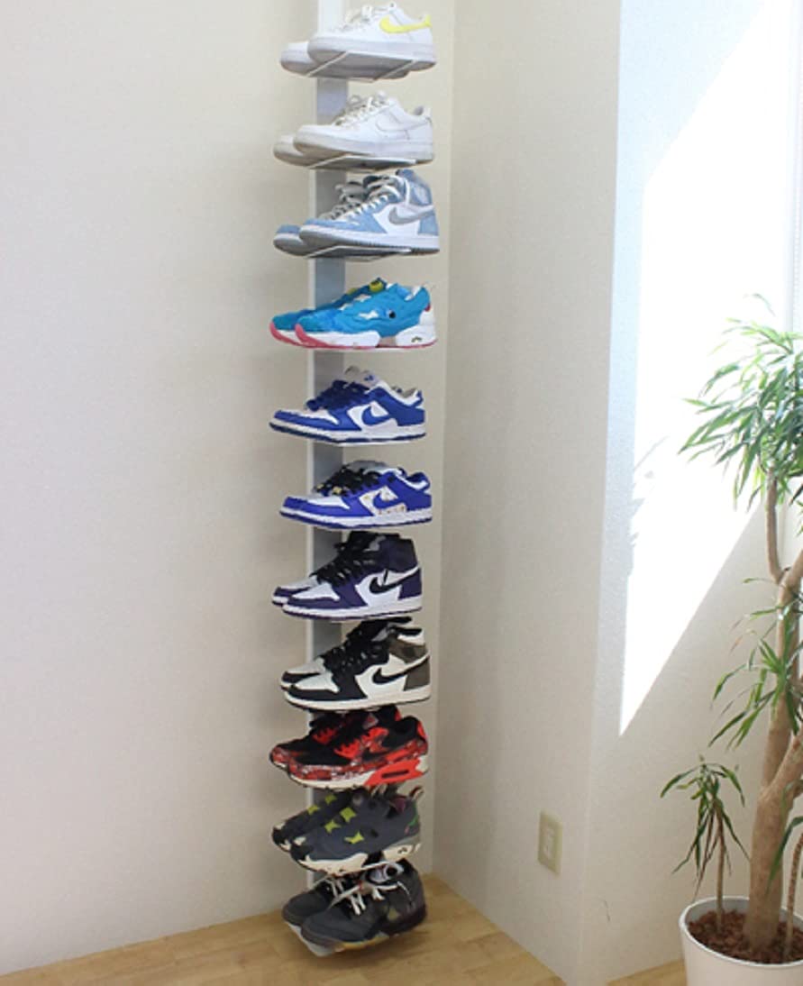 Amazon｜ステラNEXT 突っ張りシューズラック スリム 省スペース 白