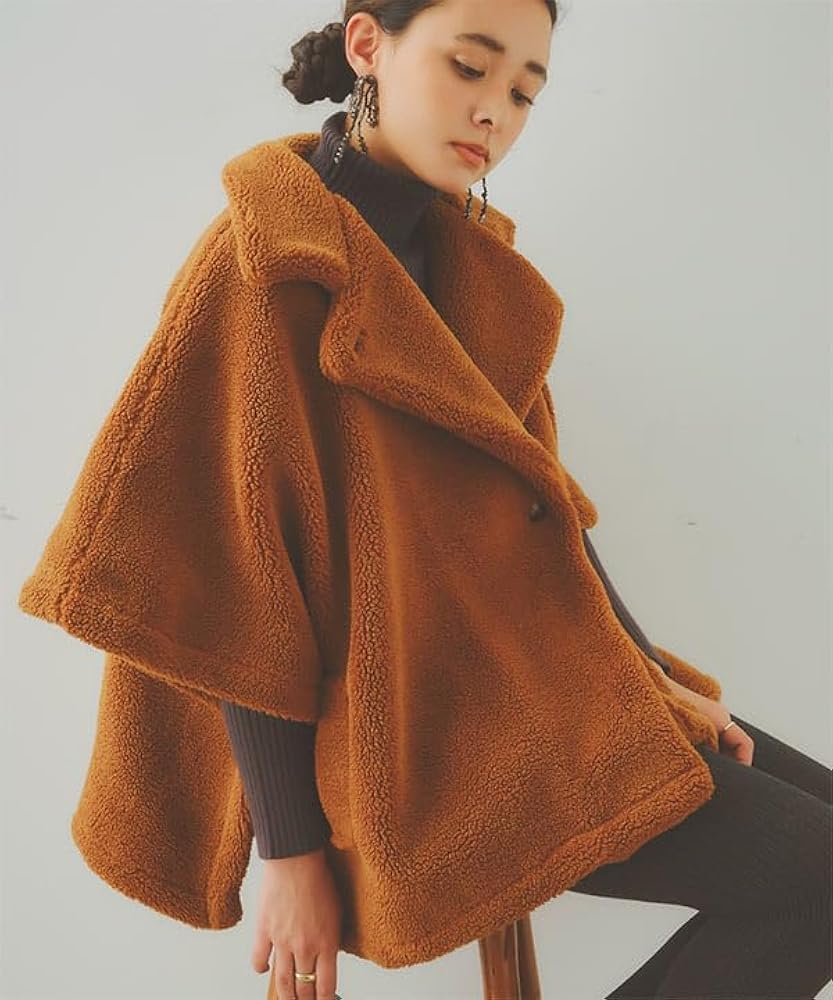 Amazon | [神戸レタス] ボアケープコート レディース コート