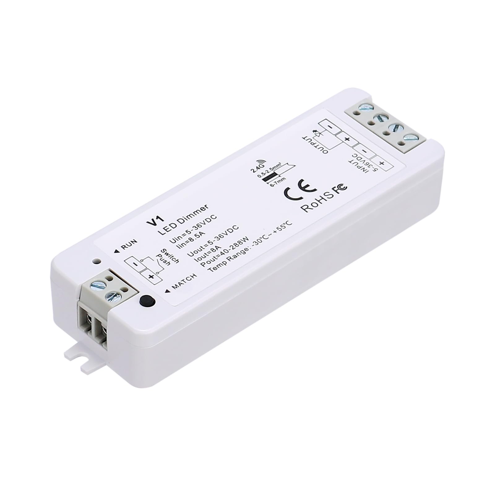 JOYLIT DC 5-36V 8A LED Dimmer Controller for Single Color LED