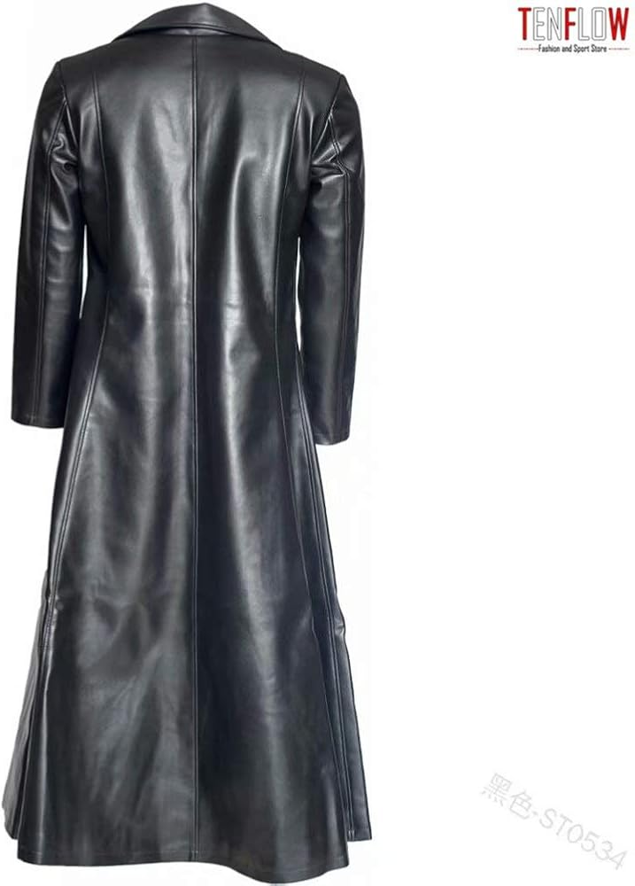 Amazon | [Tenflow] レザーコート メンズ ロングコート トレンチコート