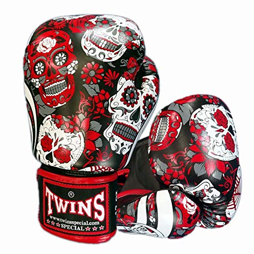 Amazon.co.jp: Twins ボクシンググローブ 本革製 シュガースカル Red