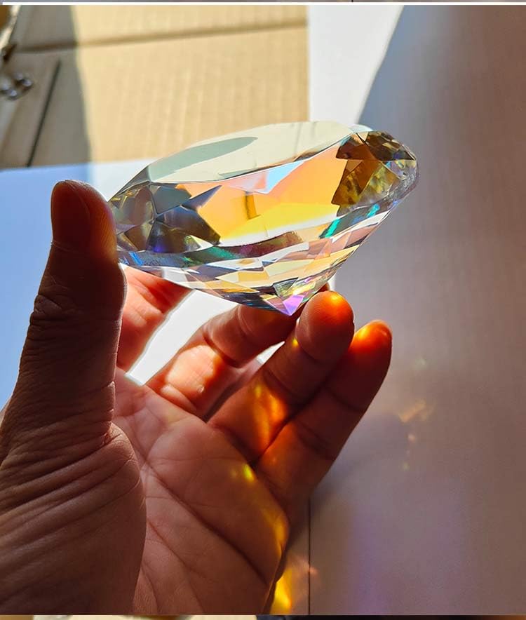 Amazon | ダイヤモンド クリスタルガラス文鎮 多色水晶 透明 置物