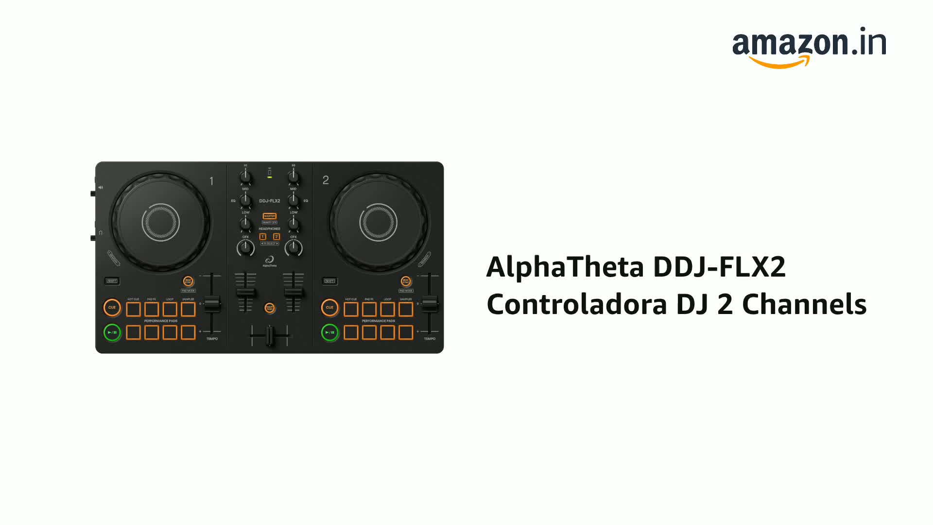 Pioneer DJ AlphaTheta DDJ-FLX2 Compact 2 Channel DJ Controller