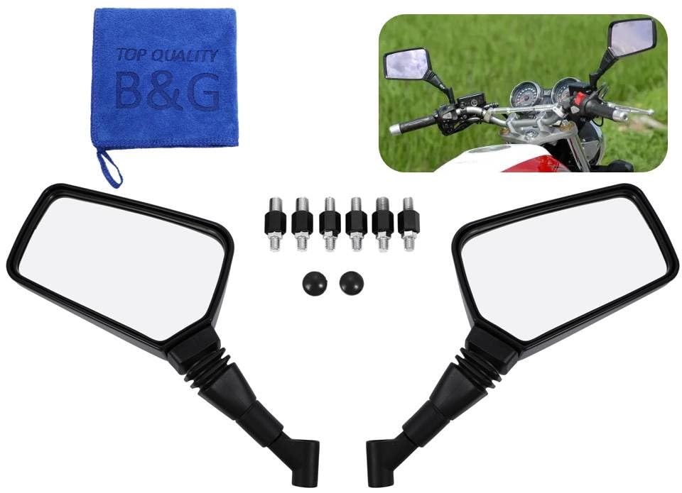 Amazon | 【衝撃・強度に強い高強度ABS製】 バイク ミラー スクエア