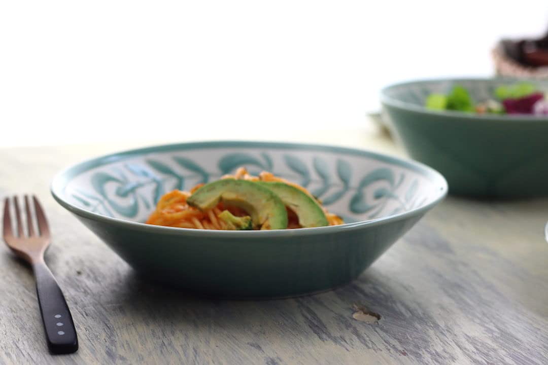 Amazon｜cerapockke 花つづり パスタ深皿 21.5cm 日本製 美濃焼 7.0深