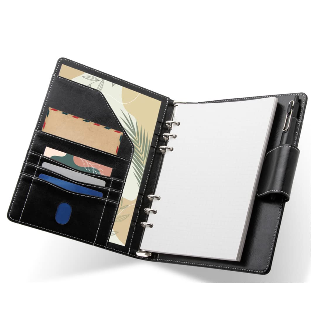 Amazon.co.jp: システム手帳 高級PVCレザー カバー A5 6穴 リング