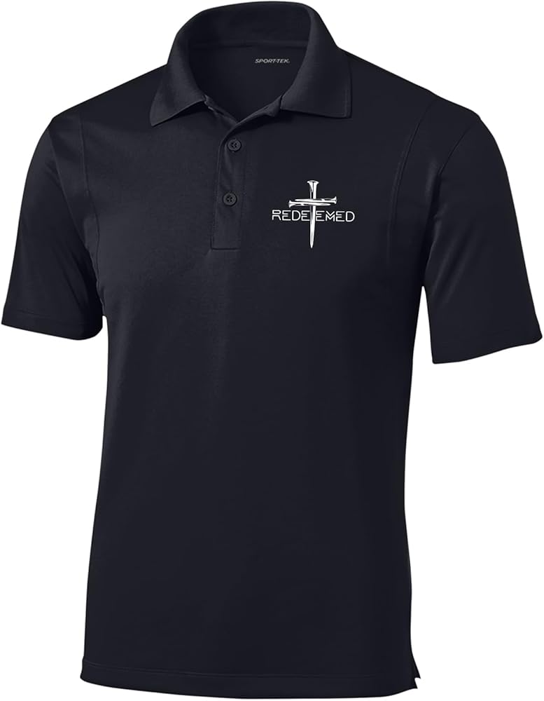 Trenz Shirt Company Mens Christian Polo Embroidered Redeemed Nail