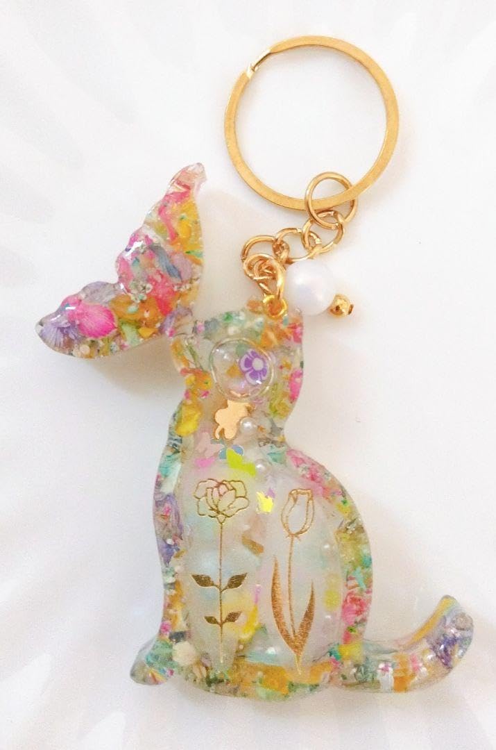 Amazon.co.jp: レジン ねこ 蝶 ドライフラワー シャカシャカ