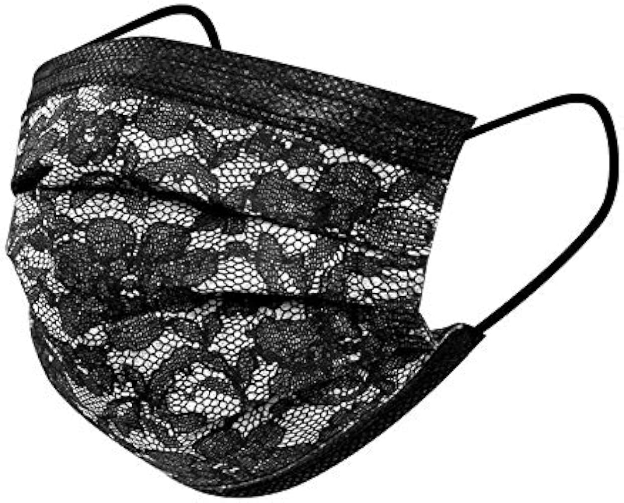 Amazon.co.jp: [CHENSEN] レースマスク 不織布 マスク 黒 10/50枚