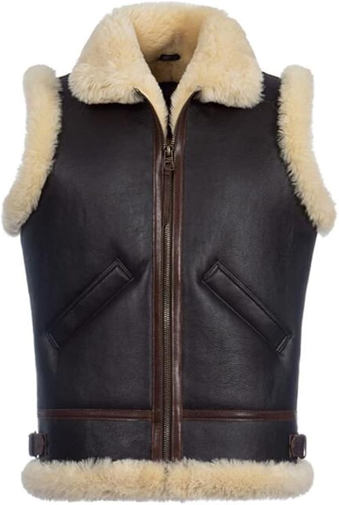 Amazon.co.jp: [Denny&Dora] メンズ ムートンベスト フライトベスト