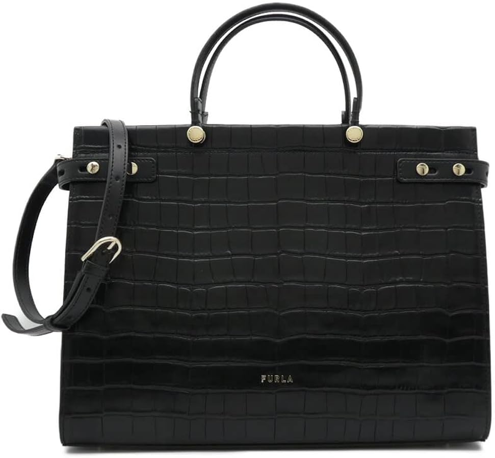 Amazon | [フルラ] LADY M トートバッグ L クロコダイル型押しカーフ