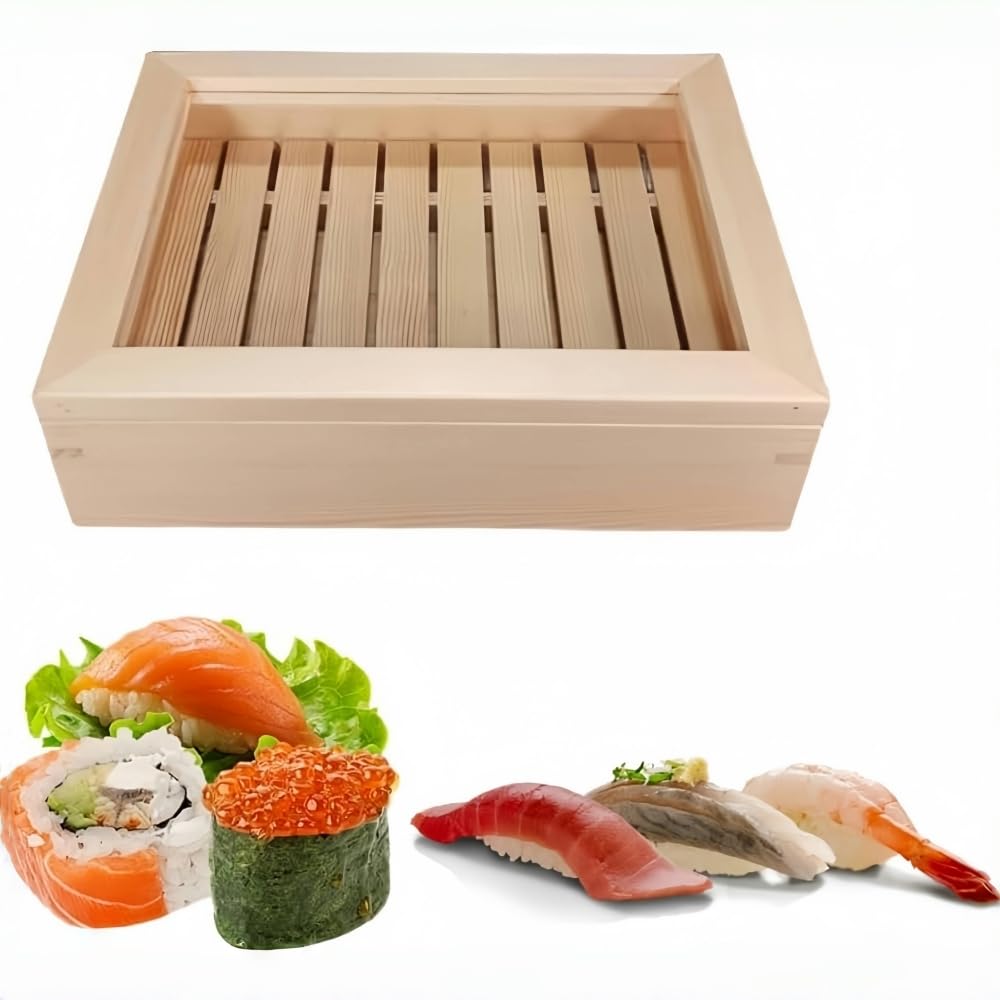 Amazon.co.jp: Flixxa 寿司ネタケース 大 ネタ箱 目皿 寿司ネタ入れ