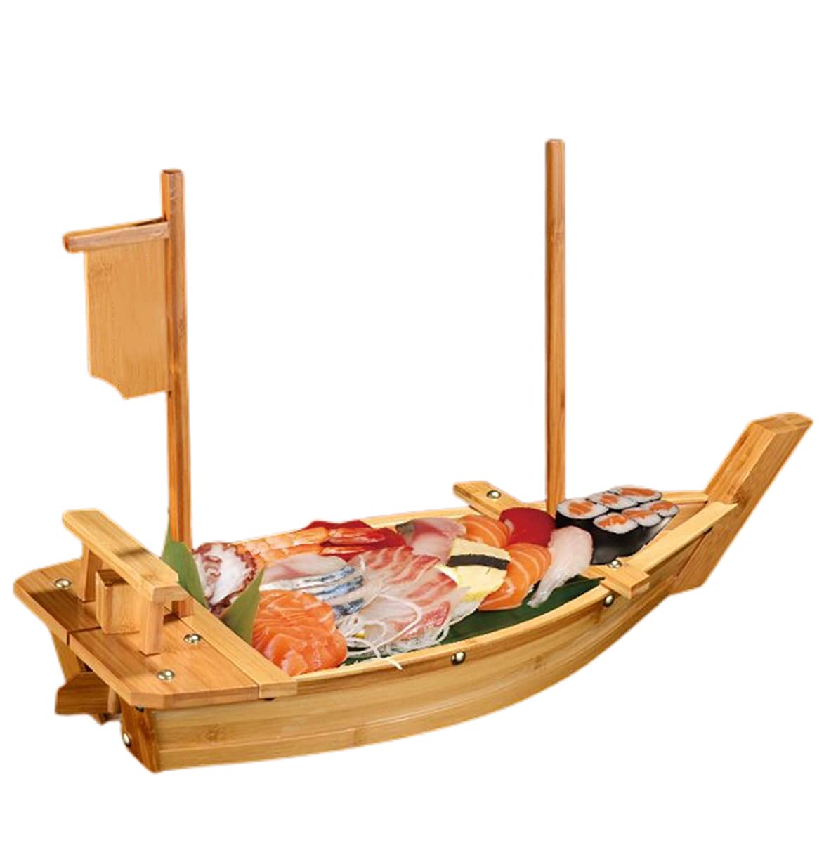 Amazon.co.jp: お寿司 寿司ボートお刺身 盛り付け用 川舟 竹製船 和