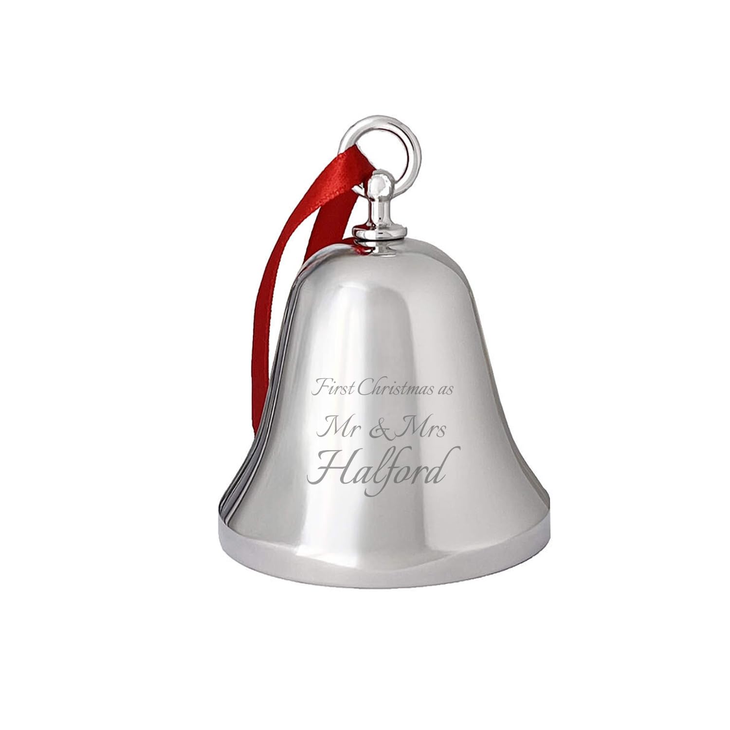 Amazon.com: Ravanox Personalized Silver Bell Ornament with Round