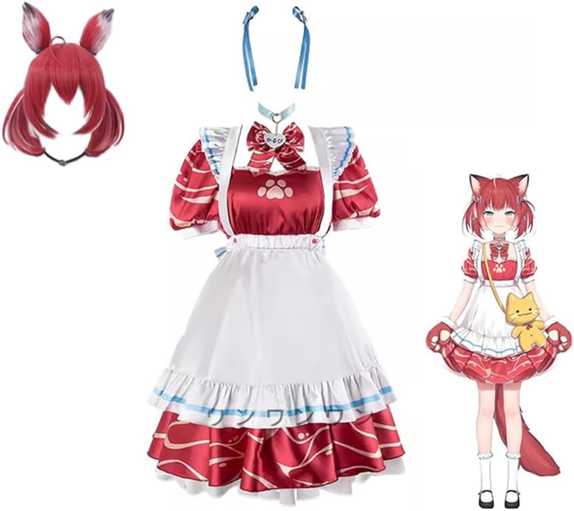 Amazon.co.jp: [ワンワンワン] vtuber 赤見かるび コスプレ衣装 +