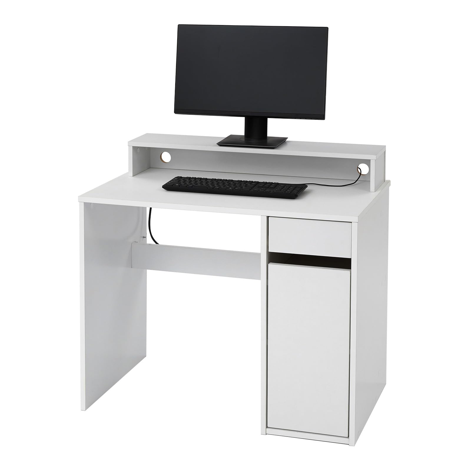 Amazon | LOWYA ロウヤ デスク 机 パソコンデスク 幅90cm コンパクト