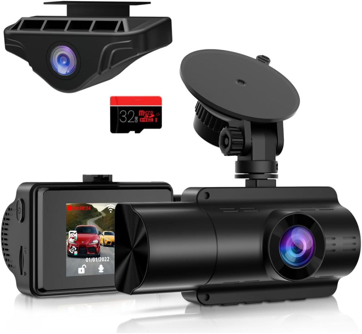 Amazon.co.jp: LAMONKE ドライブレコーダー 3カメラ 4K Wi-Fi搭載 小型