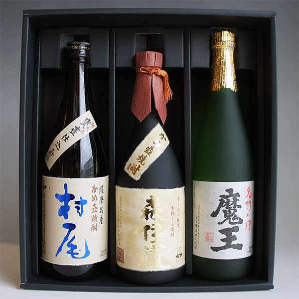 Amazon.co.jp: 芋焼酎 飲み比べセット 3M 森伊蔵 金ラベル720ml・魔王