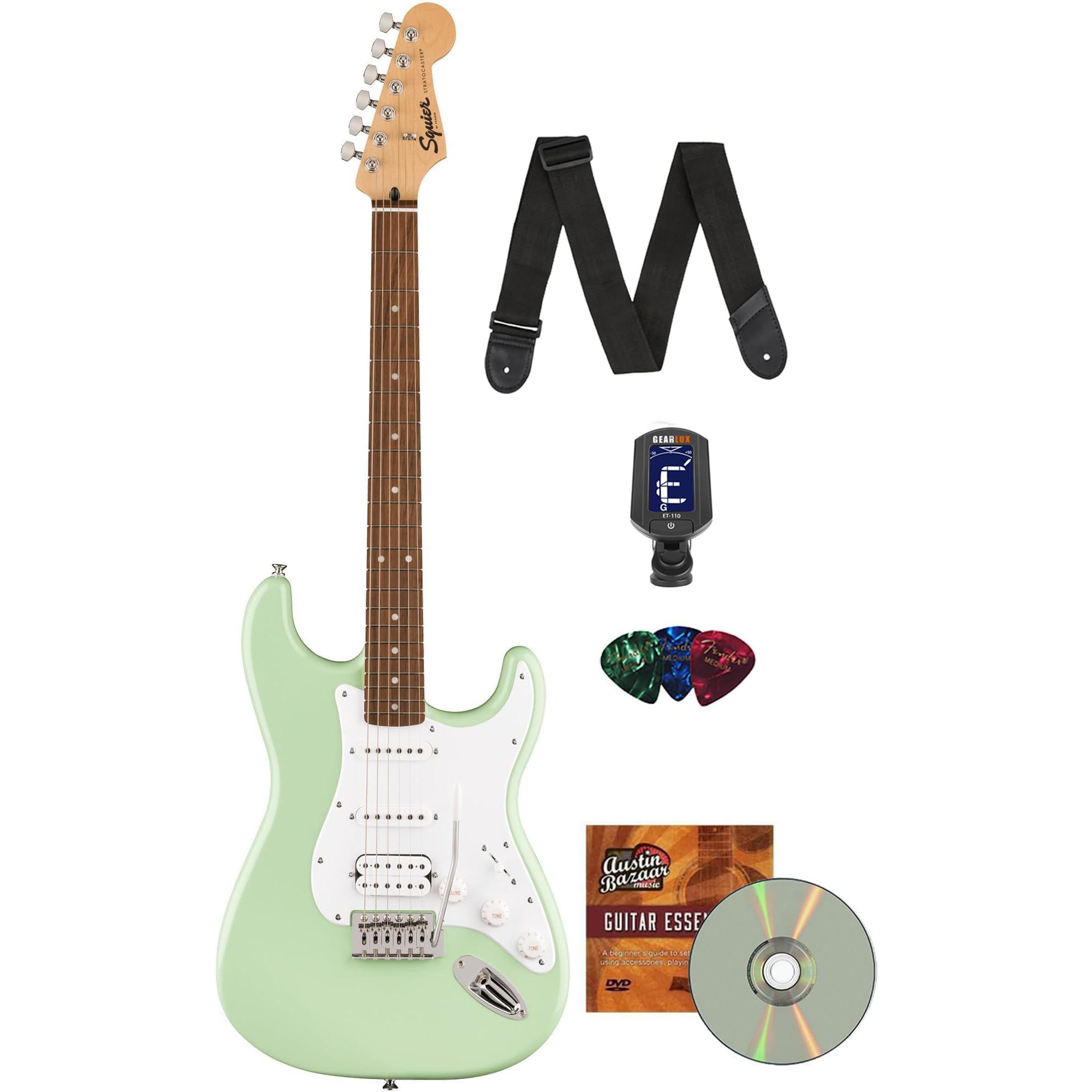 Amazon.com: Fender Squier Sonic Stratocaster HSS - Surf Green