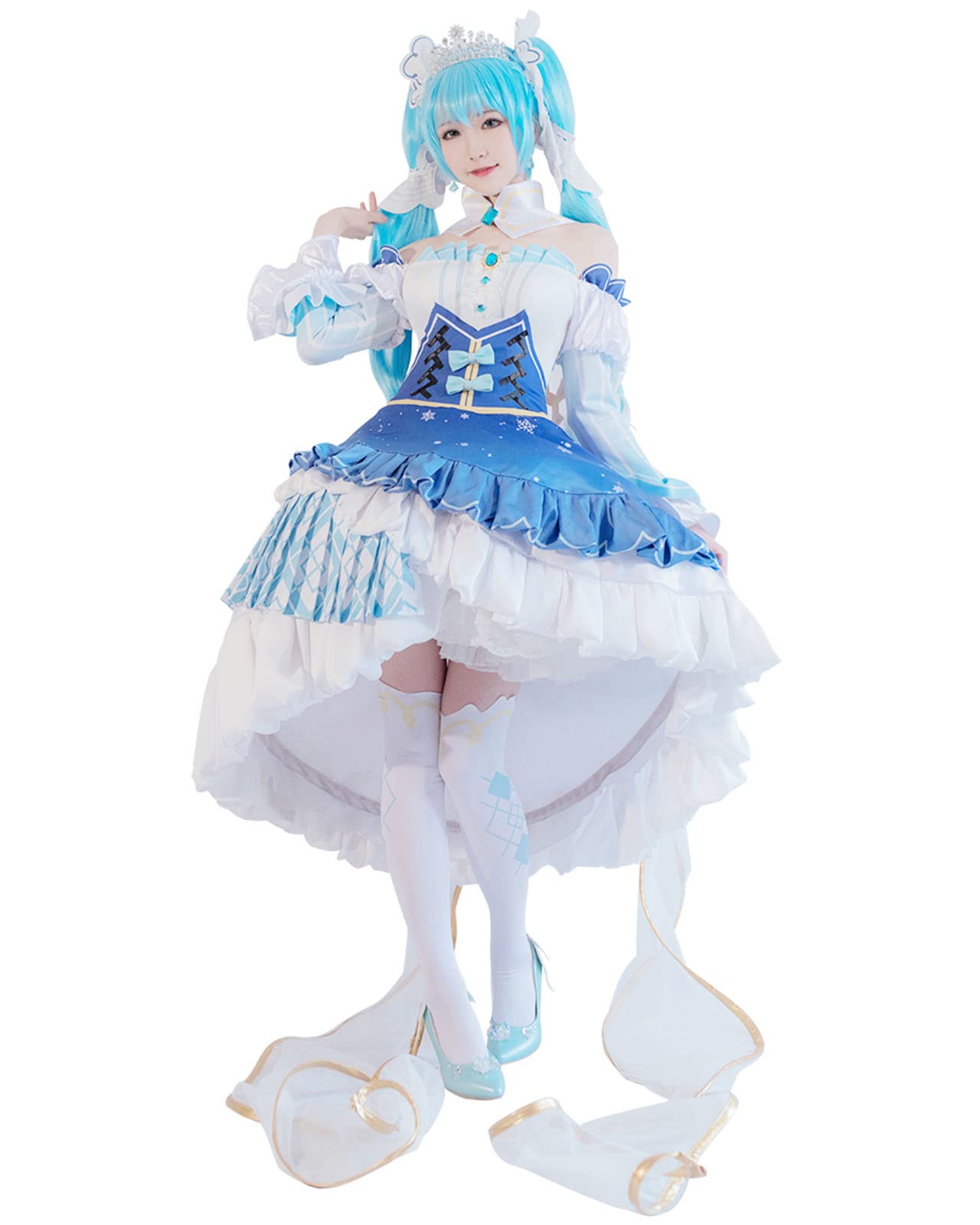 Amazon.co.jp: [milky time] ウィッグ付き 雪ミク 初音ミク コスプレ