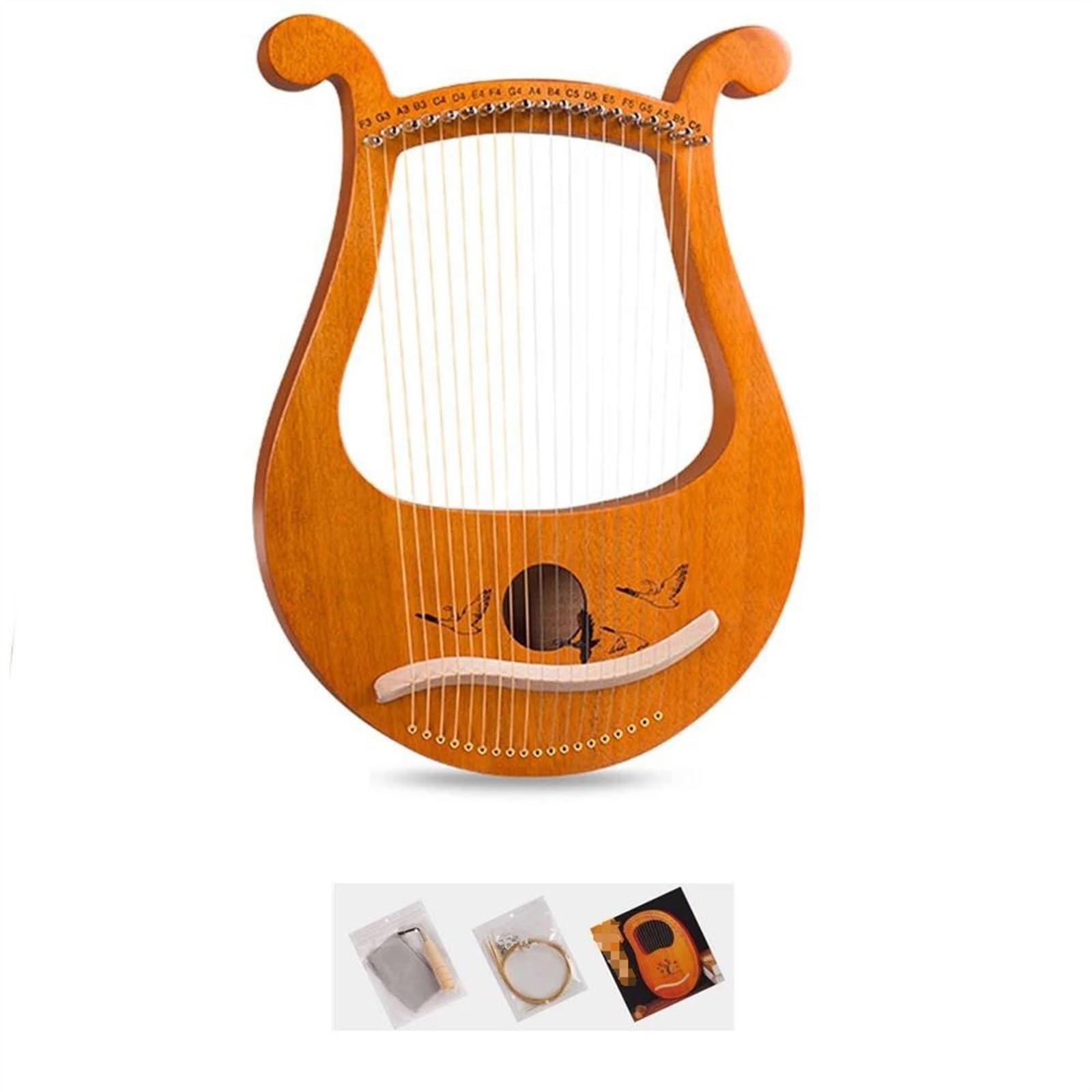 Lyra Harp Kit 1set 19 Strings Mahogany Lyre Harp Musical