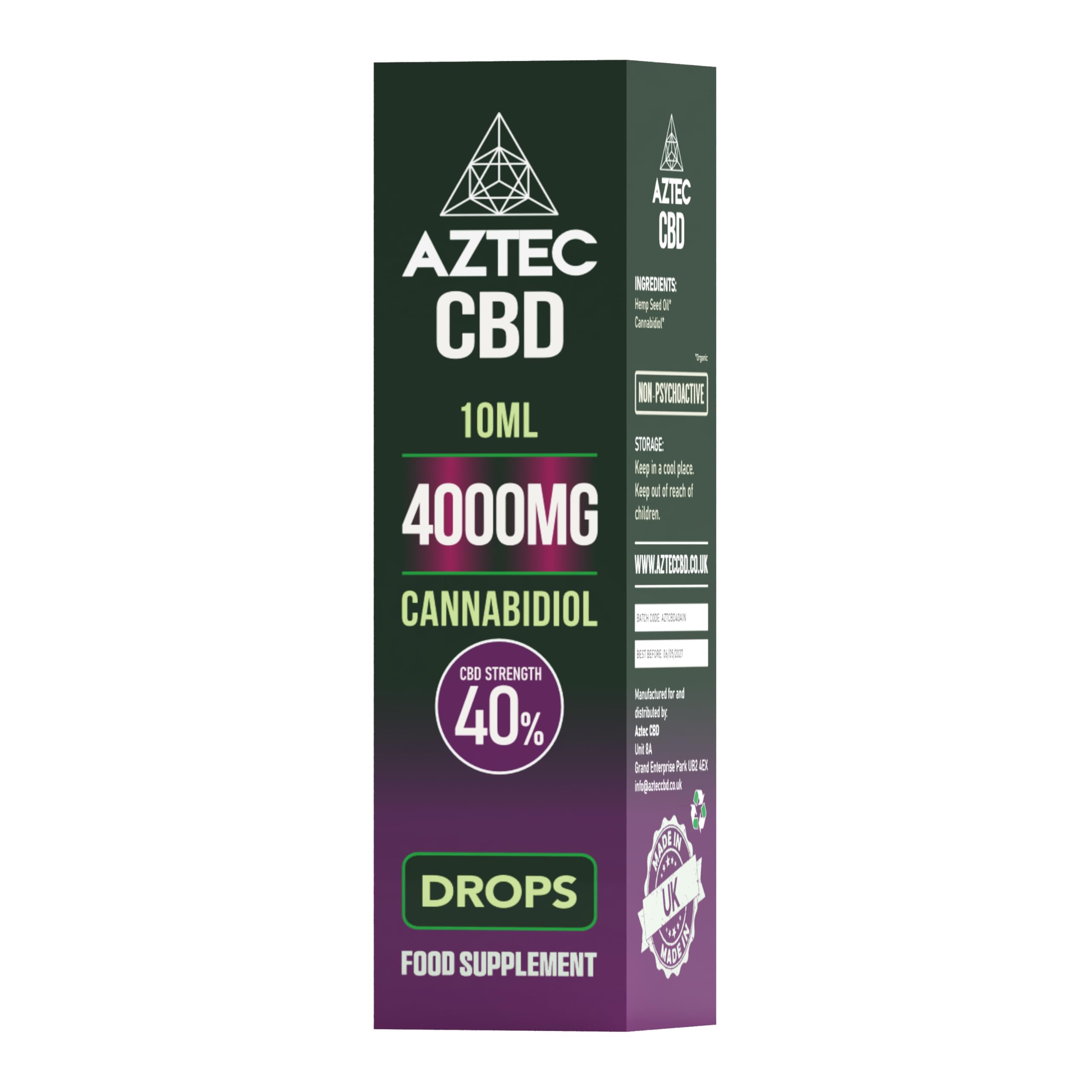 AZTEC CBD Highest Strength CBD Oil 40% 4000MG 10 ml | Hemp Oil