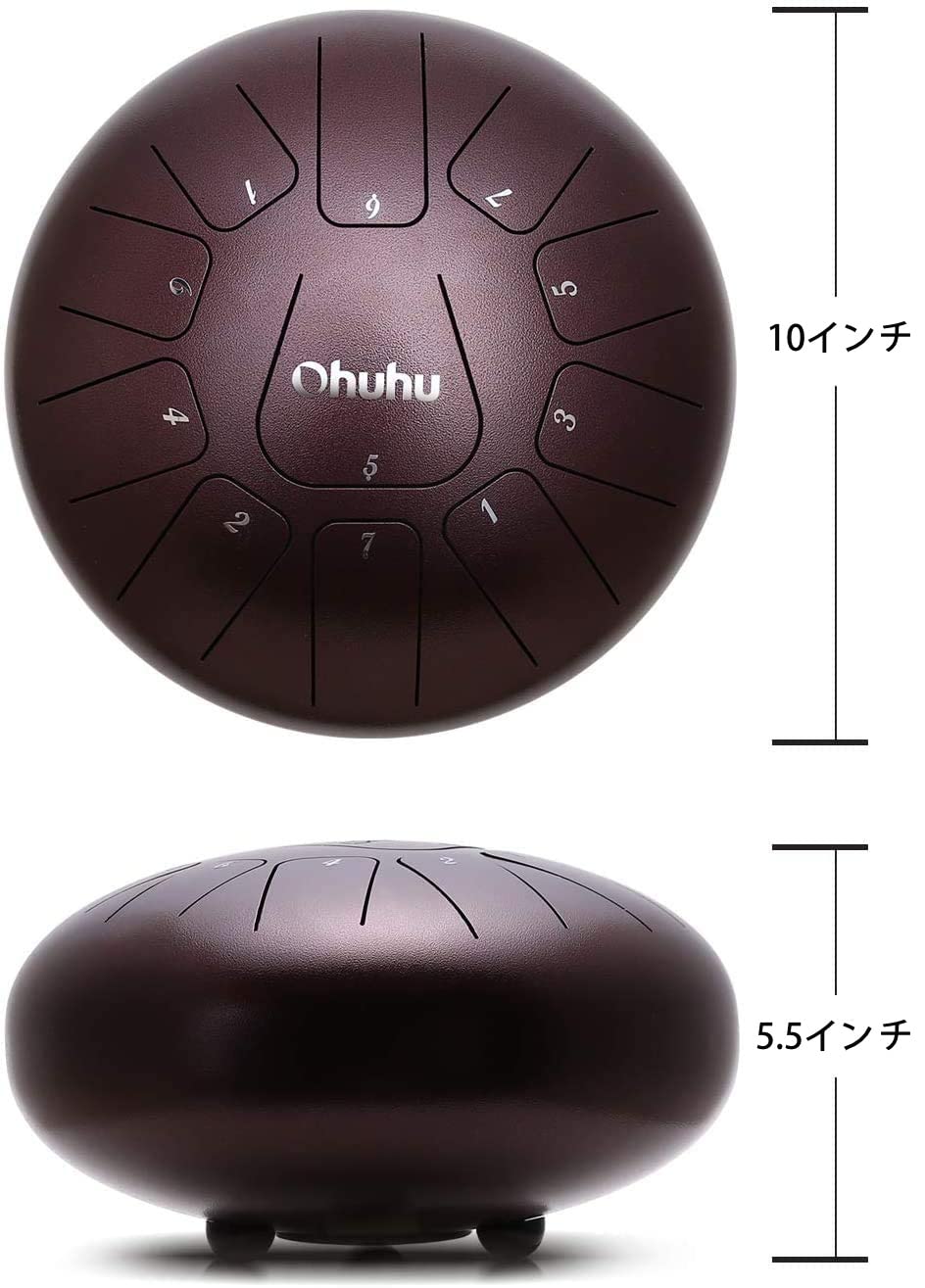 Amazon | Ohuhu スリットドラム 打楽器 10インチ 11音 Dメジャー