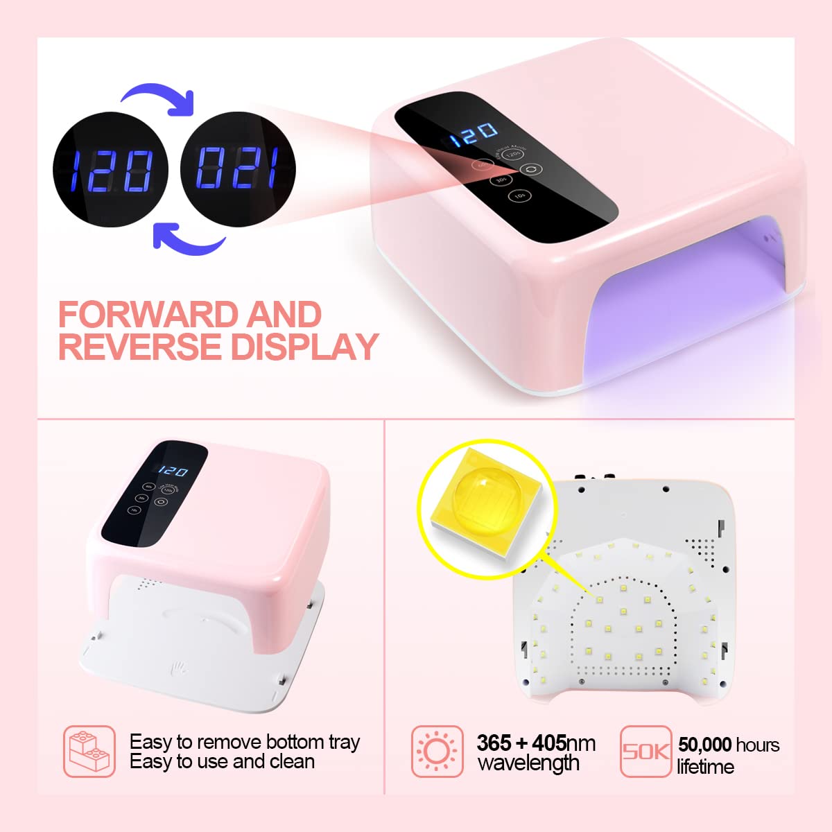 Amazon.co.jp: BETE コードレス LED ネイルランプ - 72W 充電式 36