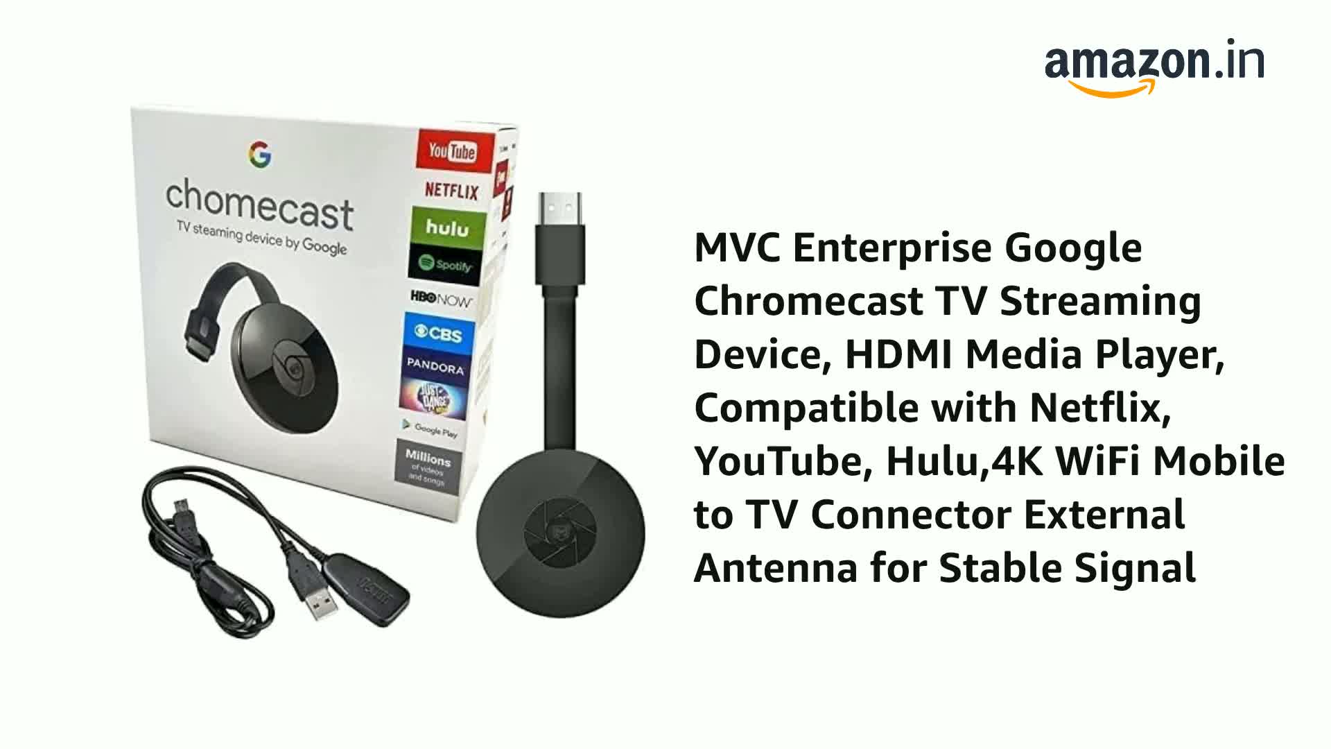 MVC Enterprise Google Chromecast TV Streaming Device, HDMI Media