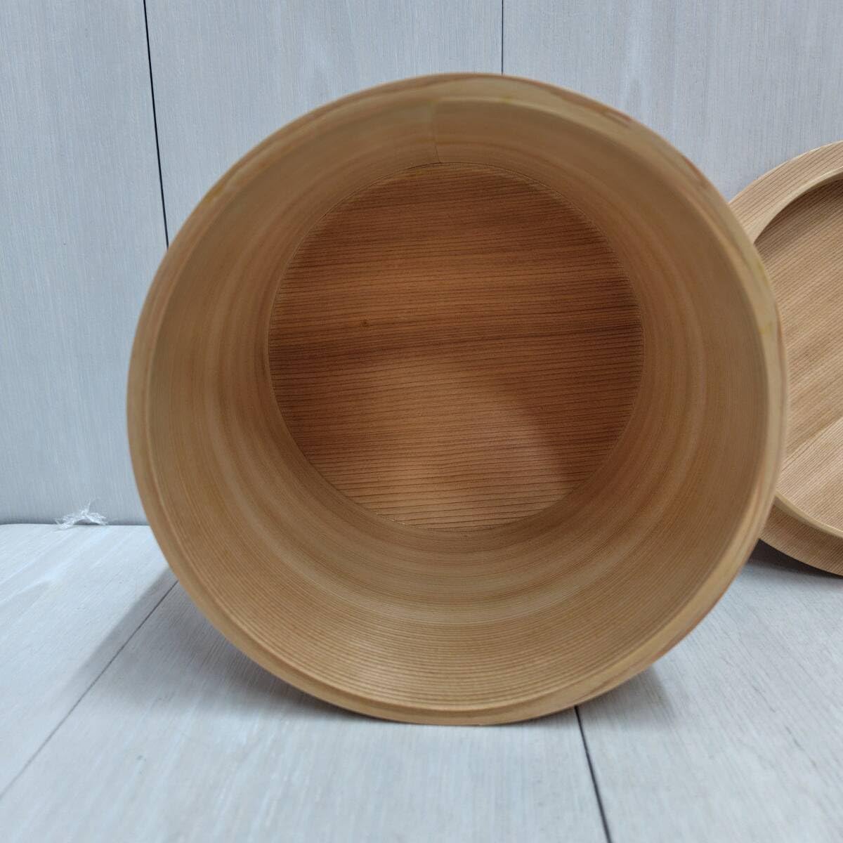 Amazon.co.jp: 曲水指杉木地直径17.5cm×高さ16.5cm木製曲げわっぱ茶道