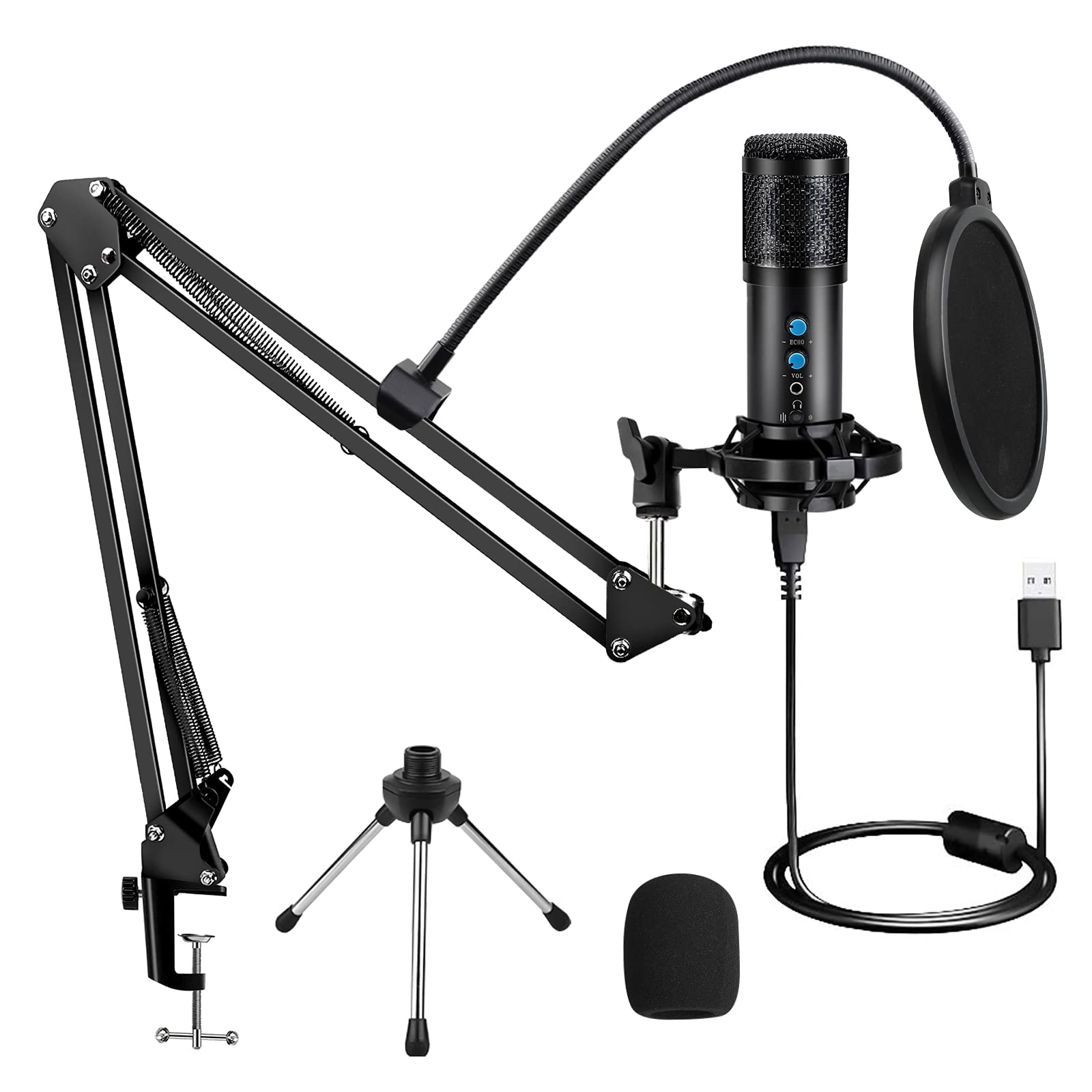 Amazon | コンデンサーマイク ZumYu USBコンデンサーマイク 単一指向性