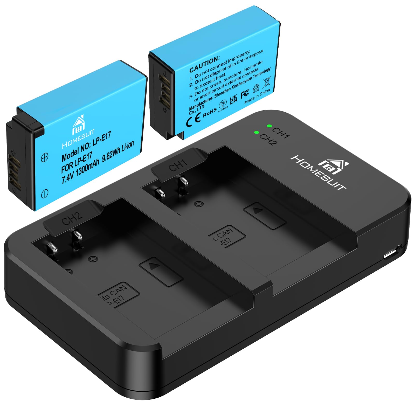 Amazon | Homesuit LP-E17 バッテリー2個 1300mAh 大容量 急速充電