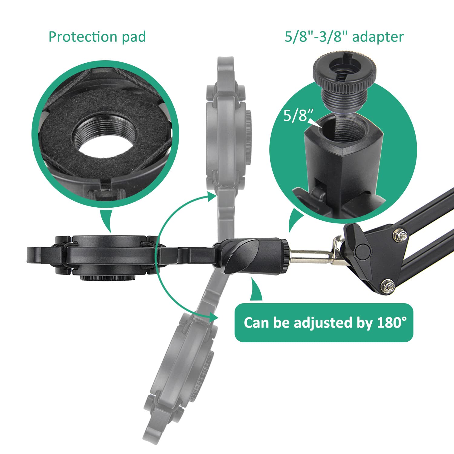 Amazon.co.jp: AT2020 ショックマウント ポップフィルターとフォーム