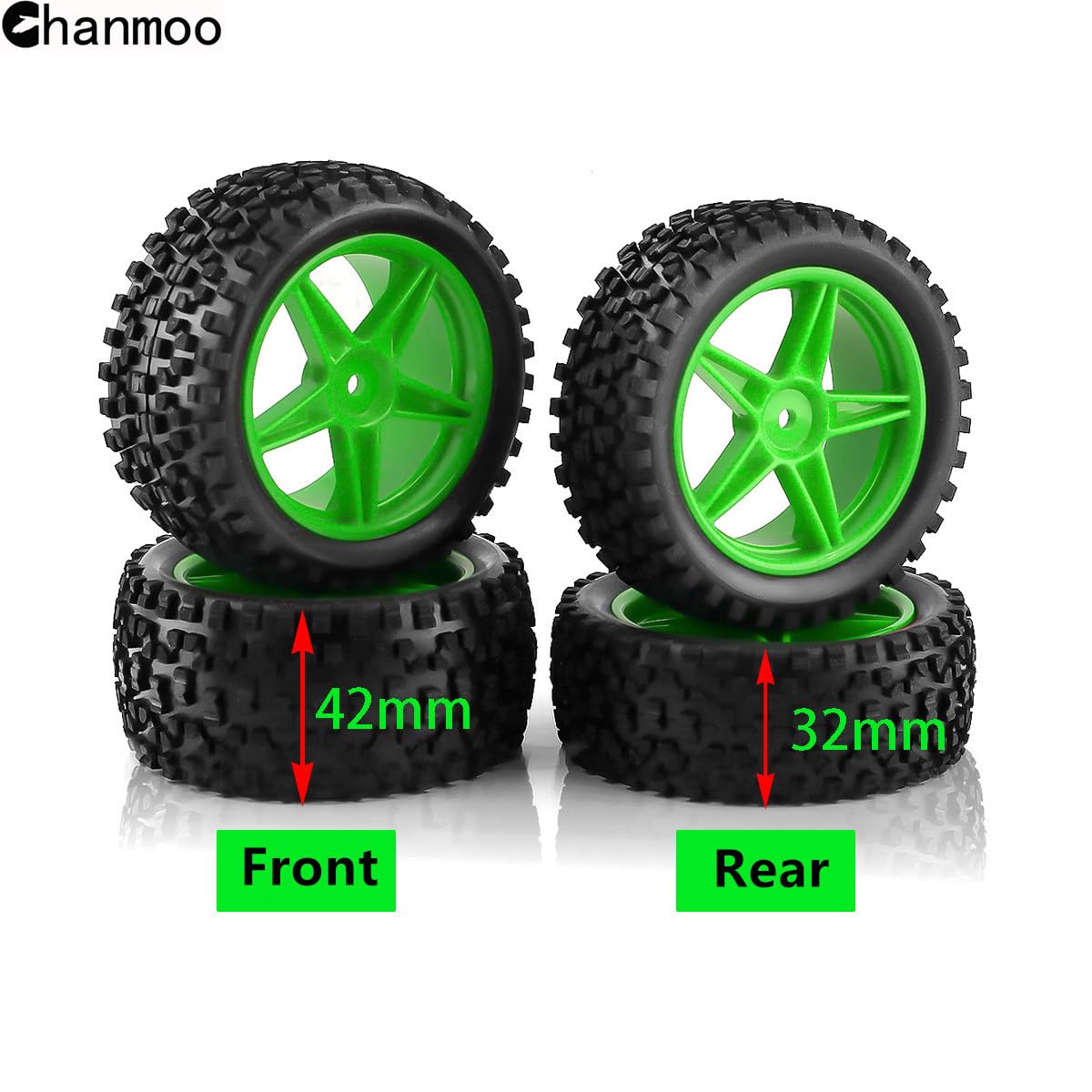 Amazon | Chanmoo 1/10 RC オフロード タイヤとホイールリム 12mm 六角