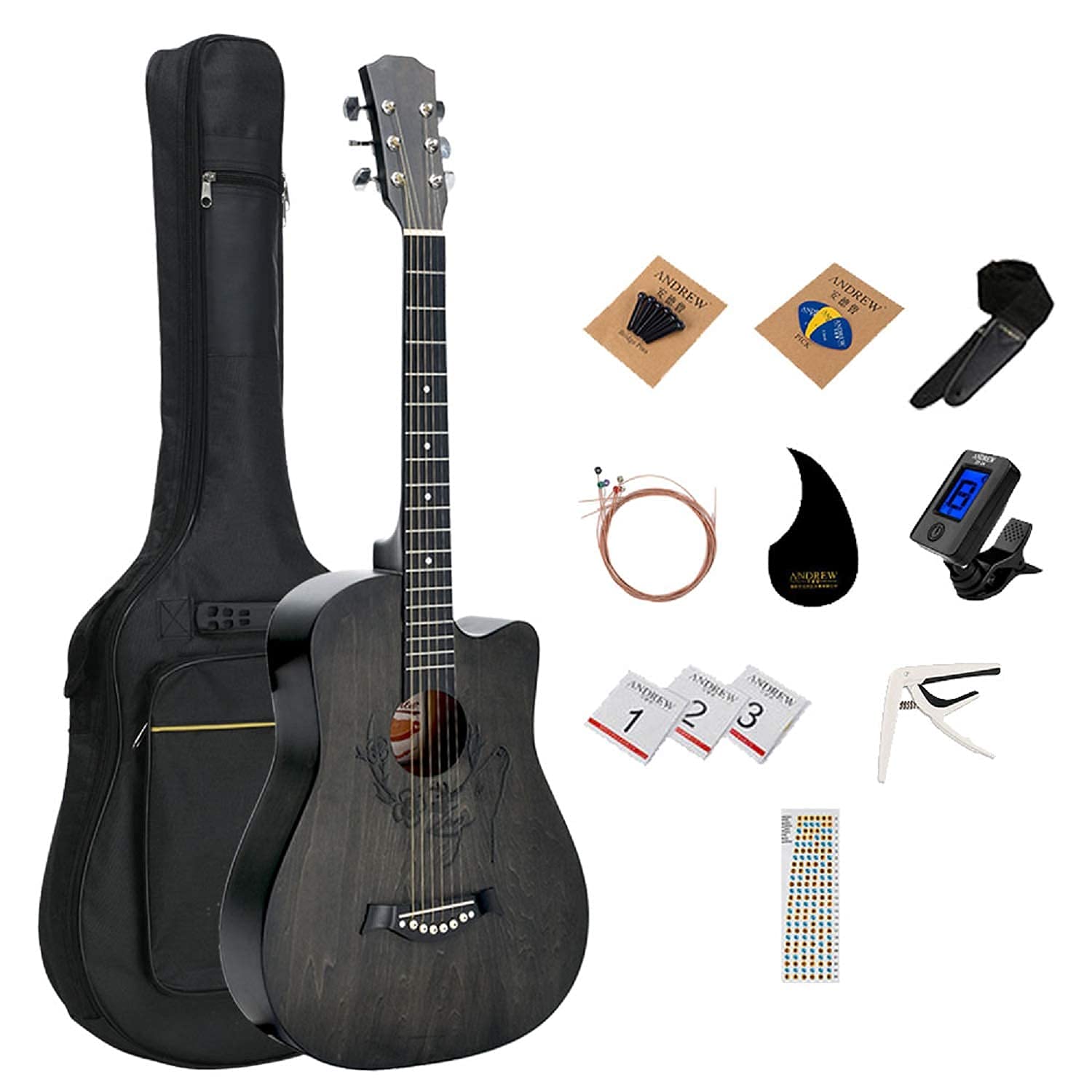 Amazon | アコースティックギター 初心者セット 38インチ 入門 ギター