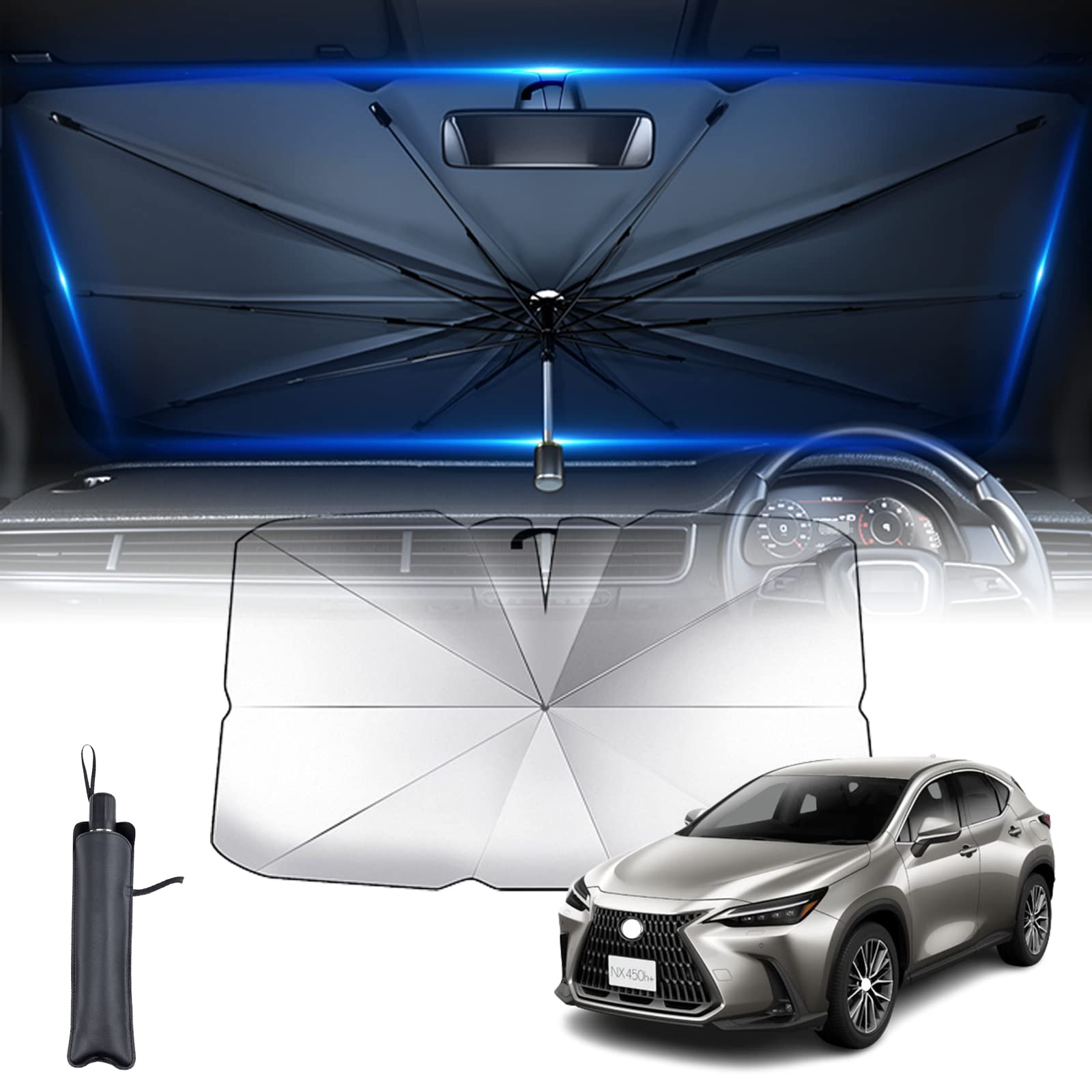 Amazon.co.jp: 【2022新登場】レクサスNX フロントサンシェード 10本骨