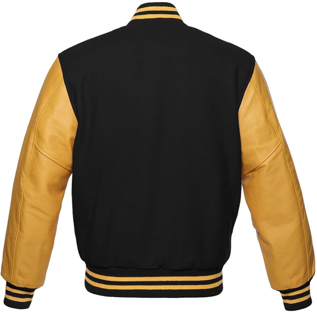 Amazon.com: Kicky Varsity Jacket Leather Sleeve and Wool Blend