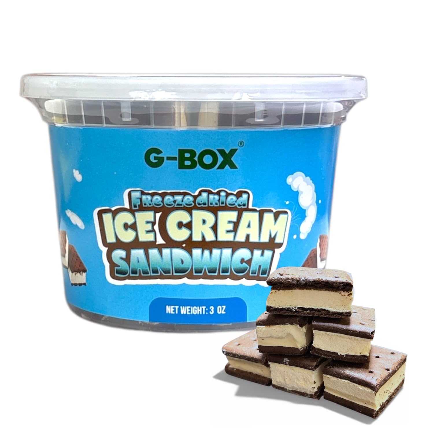 Amazon.com: G-BOX Freeze Dried Ice Cream Sandwiches (Vanilla, 3 OZ