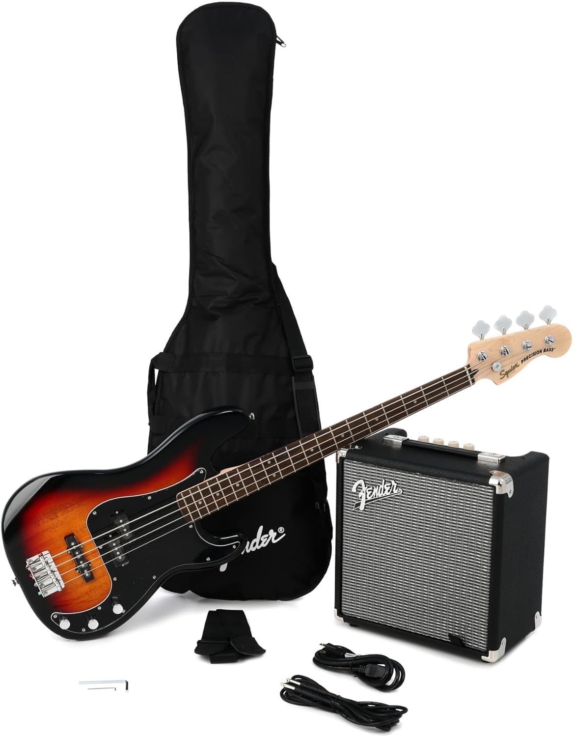 Amazon.com: Squier Affinity Series Precision Bass Pack, 3-Color