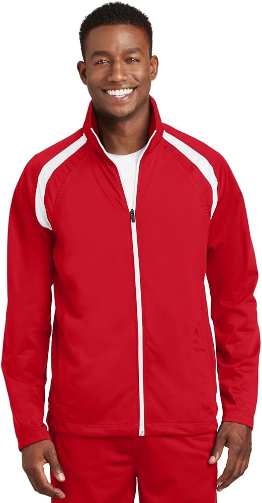 SPORT-TEK Unisex Tricot Track Jacket | Lightweight Zip Up for Men