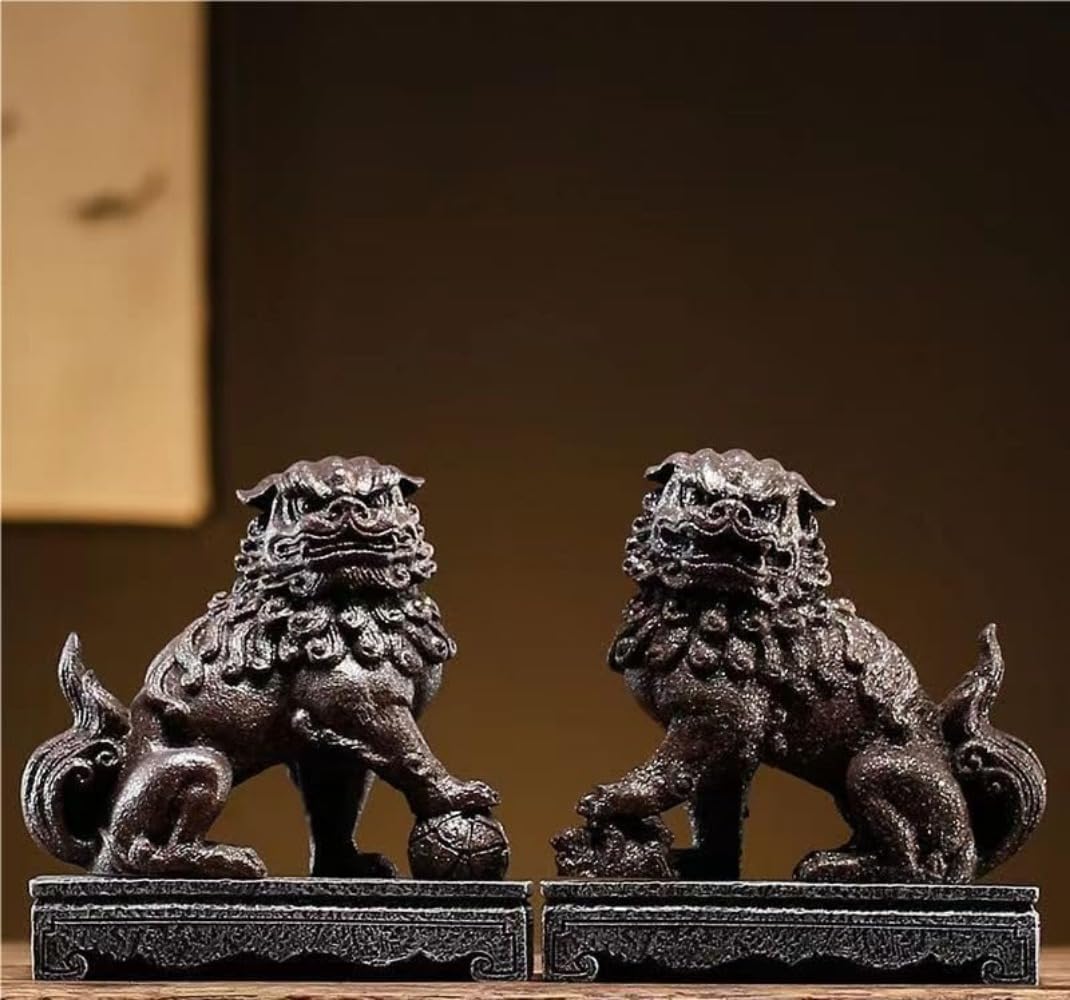 Amazon.co.jp: 狛犬（獅子狛犬）陶器 風水 置物 グッズ アイテム 神具