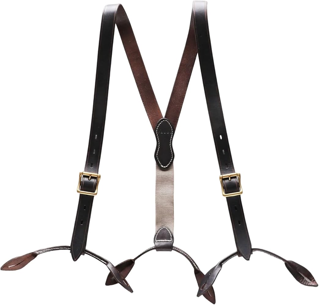 Amazon | [ヴァスコ] LEATHER SUSPENDER レザーサスペンダー (Black
